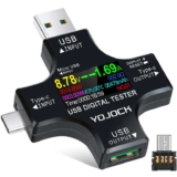 YOJOCK USB C Tester USB Power Meter 2 in 1 Digital Multimeter 3.6-32V 0-8.0A Voltage and Current Tester Meter – Sold by Yojock Direct FBA
