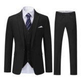 YOUTHUP Mens 3-Piece Slim-Fit Tuxedo Suit