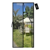 YRH Magnetic Fly Screen Door, Polyester Mesh, 100×210 Cm, Black