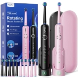 YTEATH PRO 2 Pack Rotating Electric Toothbrush with 8 Brush Heads (2 Types)