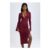 Yael Modal Plunge V-Neck Midaxi Dress in Wine Red