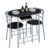 Yaheetech 3-Piece Dining Table and 2 Chairs, Black