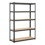 Yaheetech 5-Tier Black Boltless Storage Shelving 180x120x45cm Garage Rack