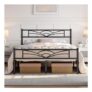 Yaheetech 5ft King Metal Bed Frame, Cloud-Inspired Design, Black