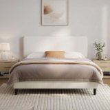 Yaheetech Chenille Upholstered King Bed Frame 150200cm Beige Fabric Bed