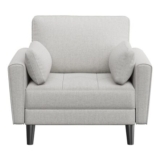 Yaheetech Greige Fabric Oversized Ergonomic High-Back Tub Lounge Armchair