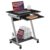 Yaheetech Z-Shaped Small Computer Desk with Sliding Keyboard, 4 Wheels, Black