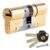 Yale B-YS3-5545B Anti-Snap 3 Star Euro Double Cylinder, High Security, 55:45 (100mm), Brass Finish