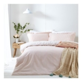 Yard Hebden 100% Cotton Stripe Duvet Set Blush Super King