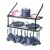 Ybaymy Wall-Mounted Pan Hanger Rack 75cm 2-Tier Kitchen Black