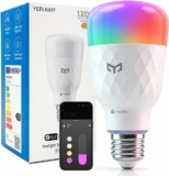 Yeelight E27 Smart Bulb, 11W 1300LM RGBCW Alexa Light Bulbs, Dimmable with 16 Million Colors, Schedule & Timer, Work with Matter, Alexa and Google Assistant, 2700K-6500K, Energy Saving, Hub Required