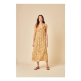 Yellow Floral Beck Midi Dress