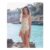 Yellow Striped Square Neck Swimsuit