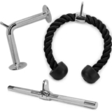 Yes4All Tricep Press Down Cable Machine Attachment Set, LAT Pulldown Attachment, Cable Machine Accessories For Home Gym