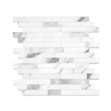 Yipscazo Peel-and-Stick Stone Metal Tile Backsplash 12×12 Marble White