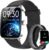 Yoever Smart Watch for Women Men, 1.85 HD Screen Fitness Watch with Bluetooth 5.3, Heart Rate/Sleep/SpO2 Monitor,110 Sports Modes,IP68 Waterproof Smartwatch, Activity Tracker for Android iOS