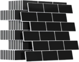 Yoillione Upgrade Thicker Peel and Stick Wall Tiles Backsplash for Kitchen and Bathroom, Metro Subway Tiles Self Adhesive Tile Stickers 3D Stick on Splashback Black, 10 Sheets