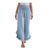 Yolimok Womens Elasticated Linen Cropped Trousers Sky Blue