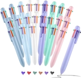 Yoosso 24 Pack 6-Colour Retractable Pens, Teacher Supplies Deals, 0.7 mm 6 Colours in 1 Pen, Ideal for Back To School Supplies and First Day Of School Gift