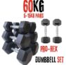 York Barbell PRO Hex Dumbbells Bundle 60Kg Set