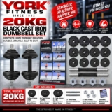 York Fitness 20kg Cast Iron Dumbbell Set (UK Mainland)