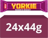 Yorkie Raisin & Biscuit Chocolate Bar – Chunky & Substantial, 44g Multipack of 24 – Discount at Checkout