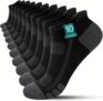 YouShow Cotton Trainer Socks 10 Pairs, Ankle Sports Socks for Men & Women Anti-Blister