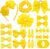 Yueshop 50Pcs Yellow School Hair Accessories Kit, Bow Cips Ponytail Holder Elastics Headband Ties Baby Barrettes for Girls Christmas Birthday Gift
