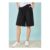Yumi Black Cotton Bermuda Shorts
