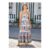 Yumi Blue Boho Block Print Tiered Maxi Dress