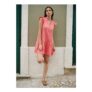 Yumi Coral Double Cotton Tunic with Frill Sleeves