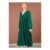 Yumi Green Pleated Wrap Midi Dress