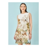 Yumi Ivory Jungle Print Viscose Shift Dress