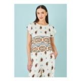 Yumi Ivory Viscose Paisley Top