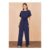 Yumi Navy Batwing Stretch Jumpsuit