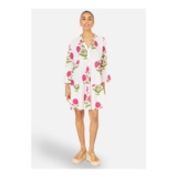 Yumi White Cotton Floral Tunic