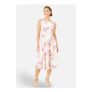 Yumi White Delicate Floral Midi Skater Dress