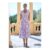 Yumi White Viscose Floral Ruched Waist Midi Dress