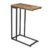 Yusong C-Shaped End Table, Slim Sofa Side Table, Rustic Brown/Black