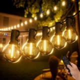 Yuucio 45M Outdoor Festoon Lights with Remote, IP44 G40 Dimmable with voucher Sold by NIIU / FBA