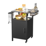 Yvsevnr 304 Stainless BBQ Trolley Grill Cart with Prep Table