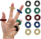 ZENO Spiky Fidget Rings 10 Pack Sensory Finger Rings for Adults, Silent Stress Relief & Anxiety Fidget, Tactile Finger Massager Rings for Focus & Nervous Habits
