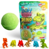 ZIMPLI – Large Dino Surprise Bath Bomb, 1 of 6 Surprise Dinosaur Toys to Collect, One per Baff Bomb, Mystery Toys