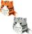 ZISHAN 2PCS Crochet Animals, Crochet for Daily Encouragement, Handmade Crochet Cat, Ideal for Workspace Decor and Travel Comfort, Grey and Orange Colours