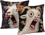 ZISHAN 2pcs Screaming Goat Pillow Cover, Sofa Cushion Cover with Screaming Goat Design, Soft Fabric Home Decor Accessories, Standard Size Fitting for Living Room and Bedroom