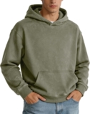 ZITY Mens Oversized Hoodie Heavyweight Washed Hoodie Cotton Vintage Streetwear Unisex Pullover Sweatshirt S-2XL