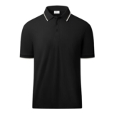 ZITY Mens Polo Shirt, Short Sleeve, Breathable, Black XL
