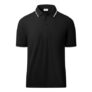 ZITY Mens Polo Shirt, Short Sleeve, Breathable, Black XL