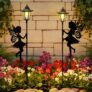 ZKLiLi 2pcs Fairy Solar Garden Light,Outdoor Garden Fairy Decor Waterproof Large Hanging Lantern Decorations for Patio Yard Porch Lawn Pathway Statues Decor Gifts for Mom Grandma WomenWarm Light