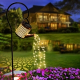ZKLiLi Solar Watering Can with Cascading Lights Garden Decorative, Waterfall Outdoor Waterproof, Hanging Solar Pathway Lights, Yard Decor,Gifts for Mom Grandma Women Birthday